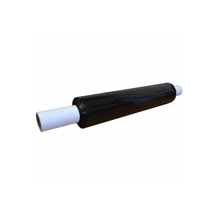 Extended handle core Black Pallet stretch wrapping, 400mm x 200 mtr 17 MU strong and secure pallet wrap 