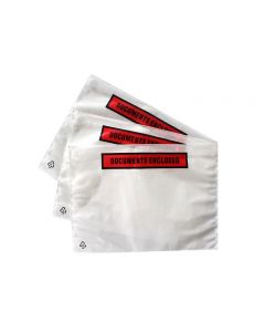 1000 x A5 Document pouches Printed, document enclosed  225mm x 165mm peel and stick