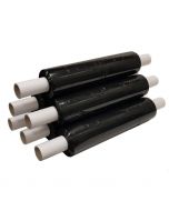 6 Black Pallet stretch wrapping, 400mm x 200 mtr 17 MU strong and secure pallet wrap, use to conceal pallet contents