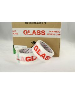 36 Rolls of Glass Handle with Care tape, quality packaging tape 48 mm white box sealing tape
