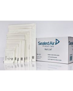 100 Mail Lite Sealed Air C/0 White padded envelopes 100 C/0 145 x 200 mm 5.5 x 7.5, Bubble lined envelopes