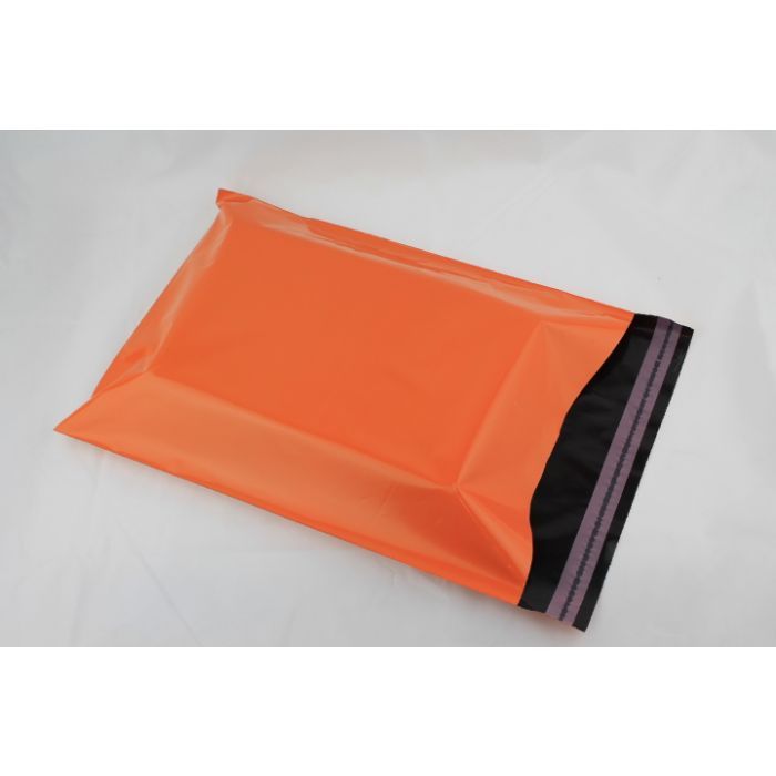 100 Large Orange Courier mailer bag size 550mm x 750mm, or 21.5" x 29.5" , with permanent seal