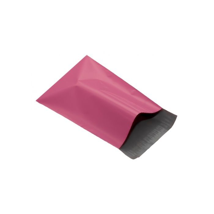 100 Pink plastic, fully recyclable mailer courier bag size 355mm x 508mm. large tough mailing bag