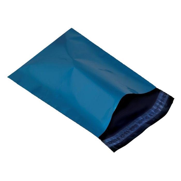 100 Large Courier Metallic Blue Polythene dispatch bags, size 480mm x 740mm