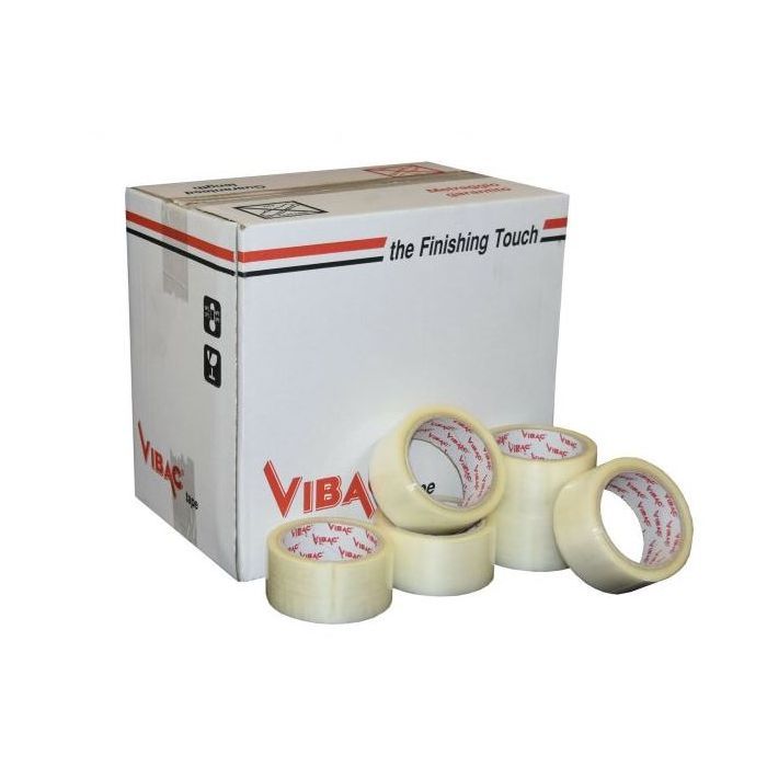 36 Clear Rolls of Vibac Premiun carton sealing packing tape, 48mm x 66 meter long, Solvent glued backed tape 