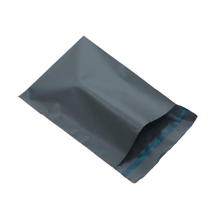 200 Grey plastic mailing courier bags, Size 230mm x 300mm