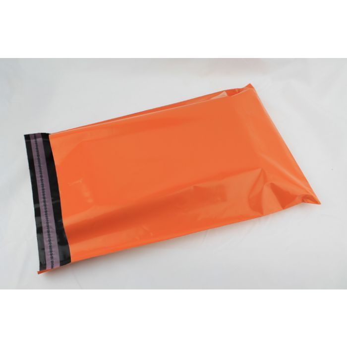 100 CLEARANCE Orange polythene plastic, Size 350mm x 500mm large mailing bag