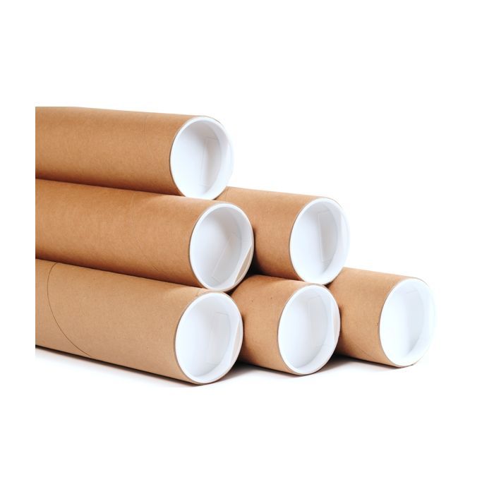 2 x 22 - Kraft Mailing Tube with Caps, 50/Case