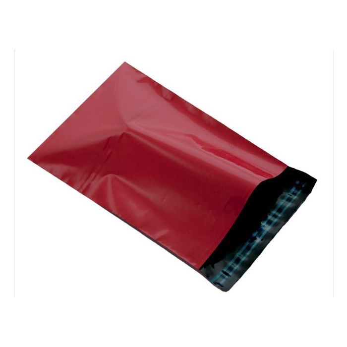 500 Red Mail order plastic mailing courier bags, Size 425mm x 600m