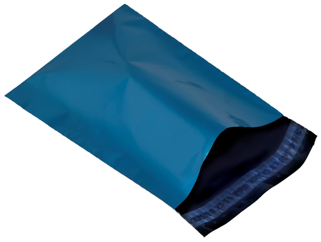 blue plastic mailing envelope