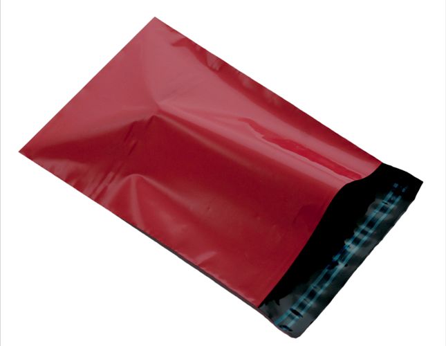 red plastic mailing bags