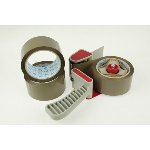 Parcel sealing tape in brown and Clear