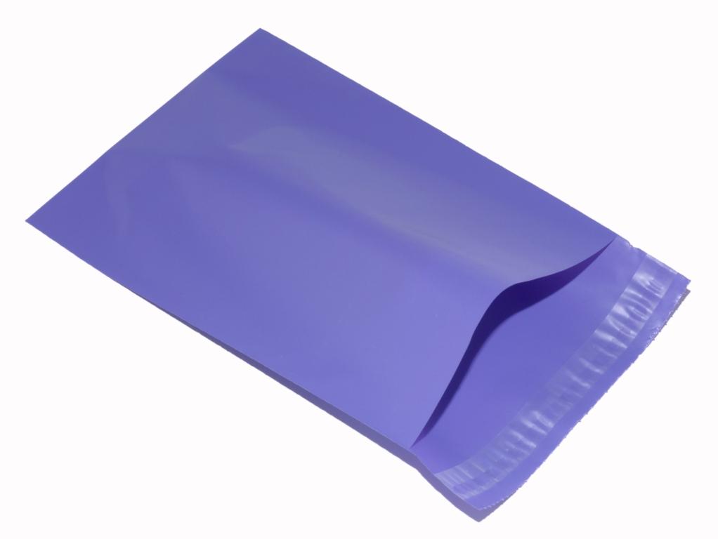 violet plastic mailing envelope